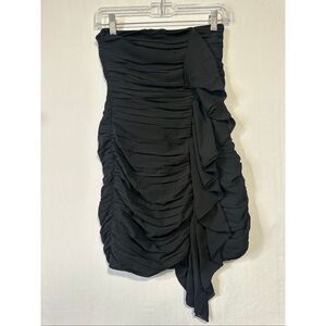 Meshki Black Ruffle Mini Dress, size XXS